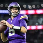 Kirk Cousins of the Minnesota Vikings before a game between the Vikings and the San Francisco